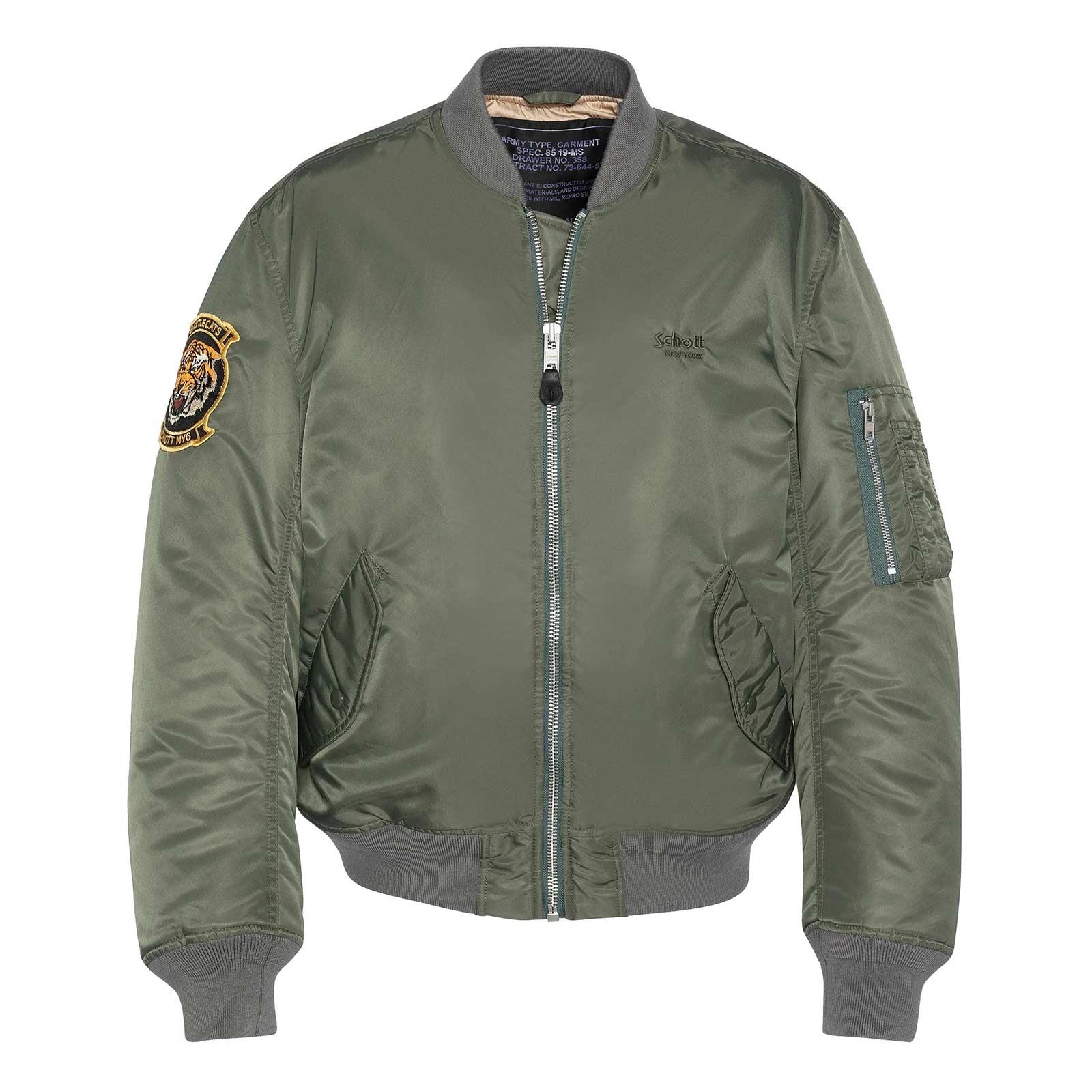 Oversized Unisex Souvenir Bomber us green