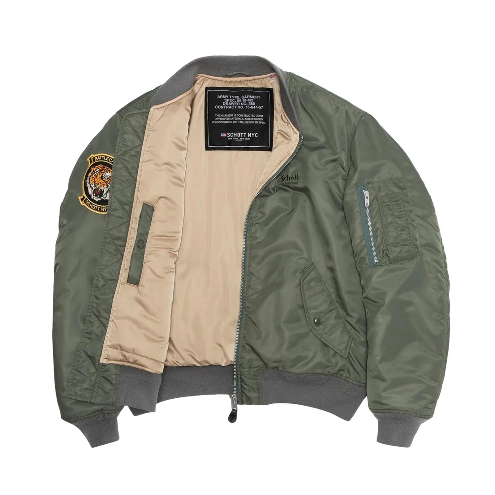Oversized Unisex Souvenir Bomber us green - Image 5
