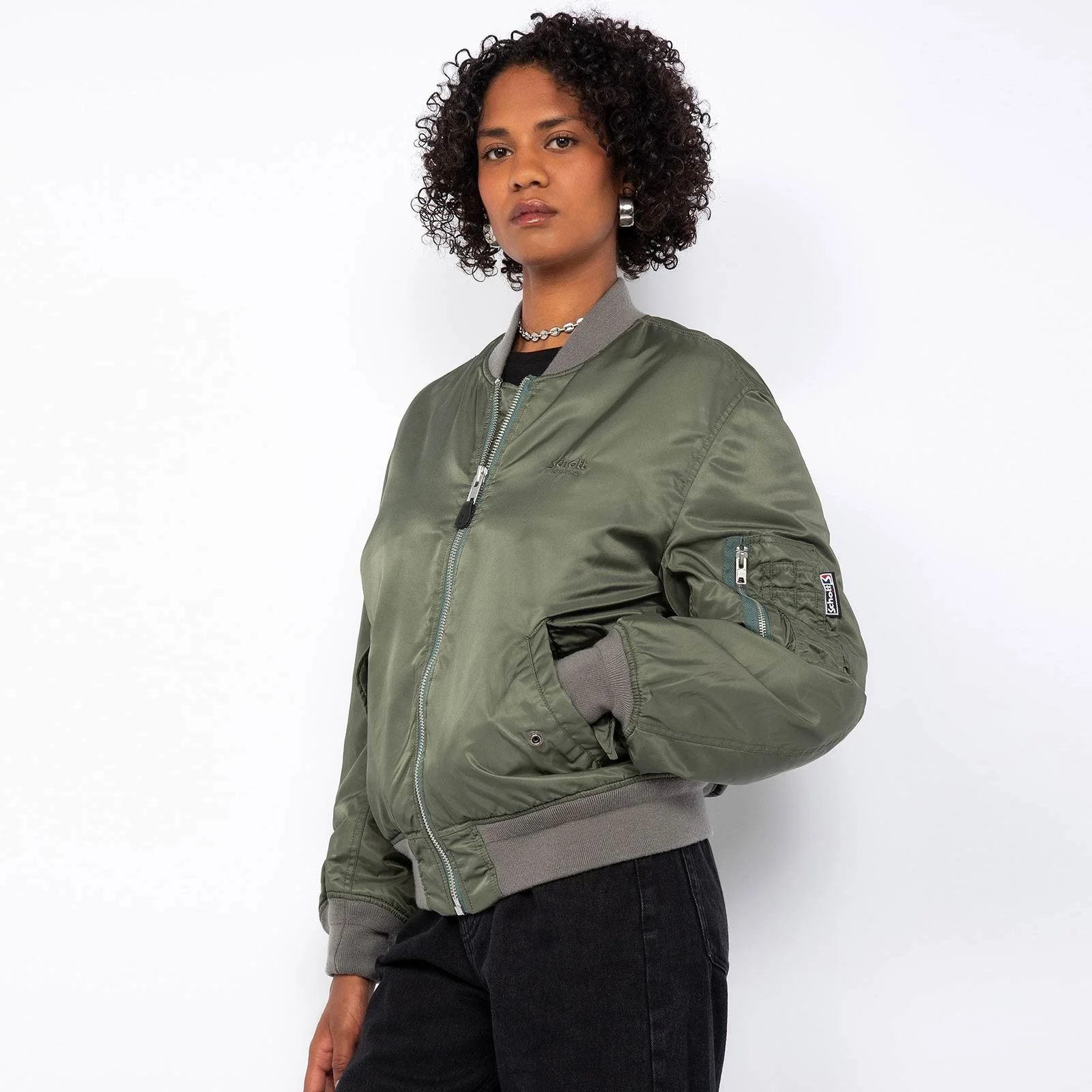 Oversized Unisex Vintage Bomber us green - Image 4
