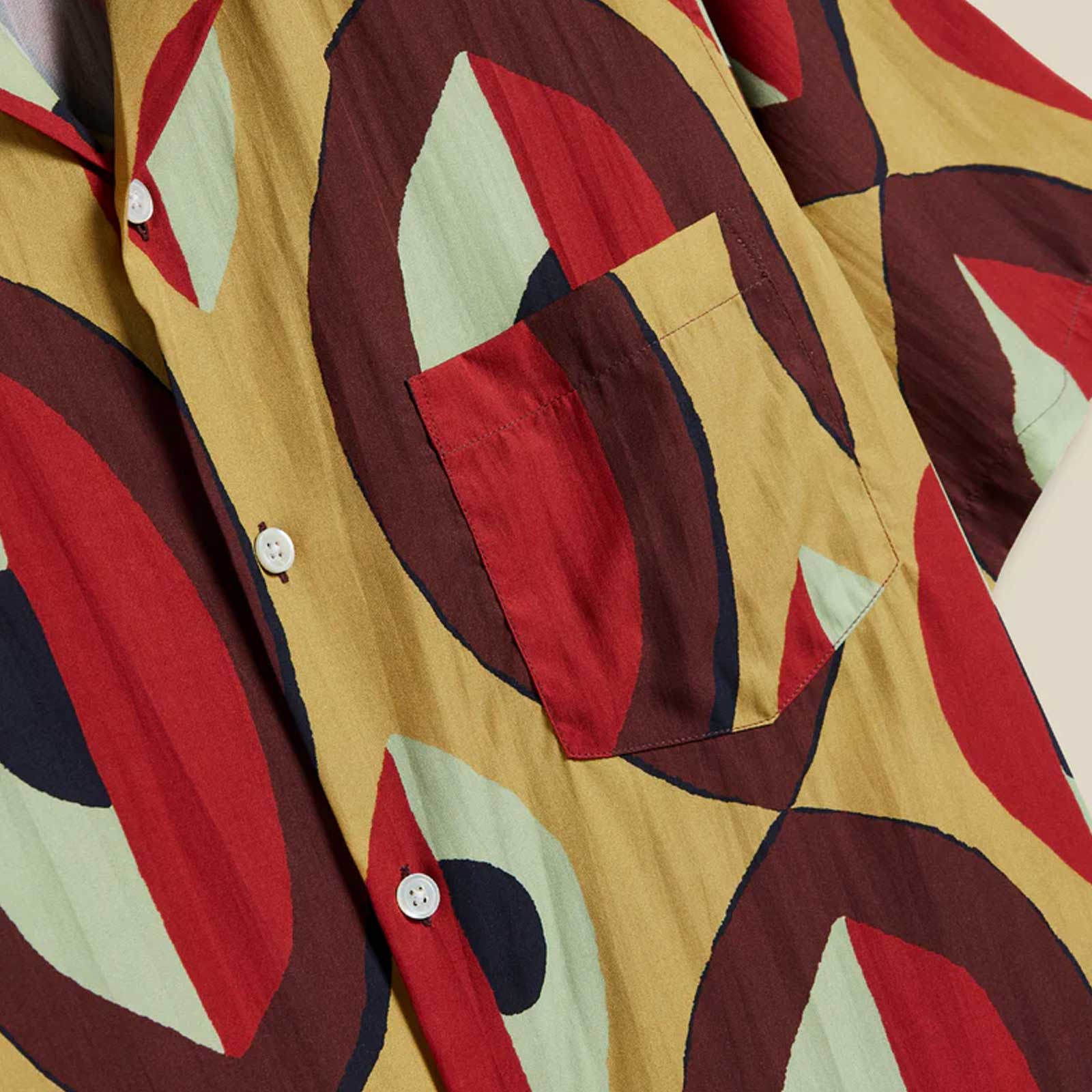 Painting S/S Shirt beige/bordeaux - Image 3