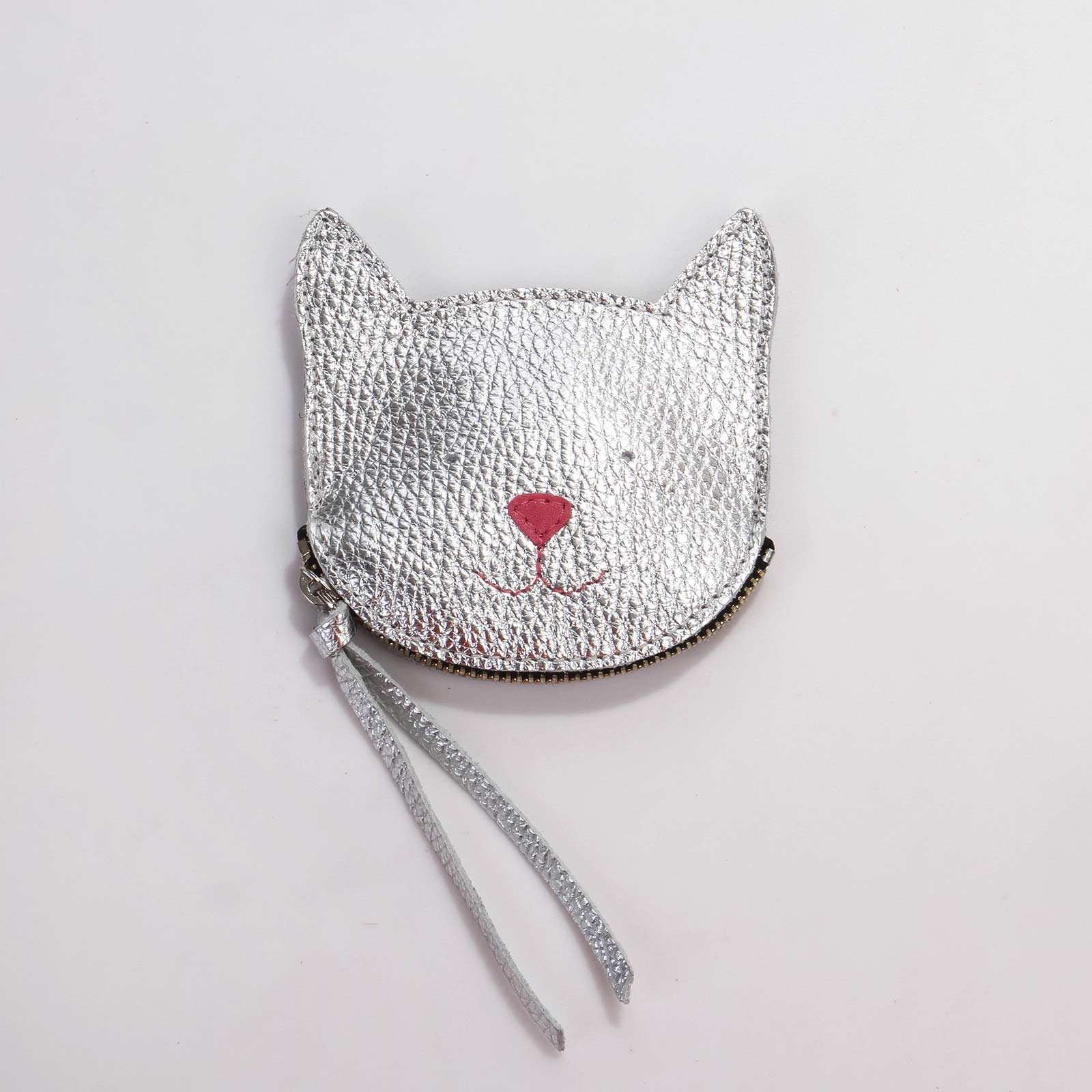 Papoutsini Wallet Katze metallic silver