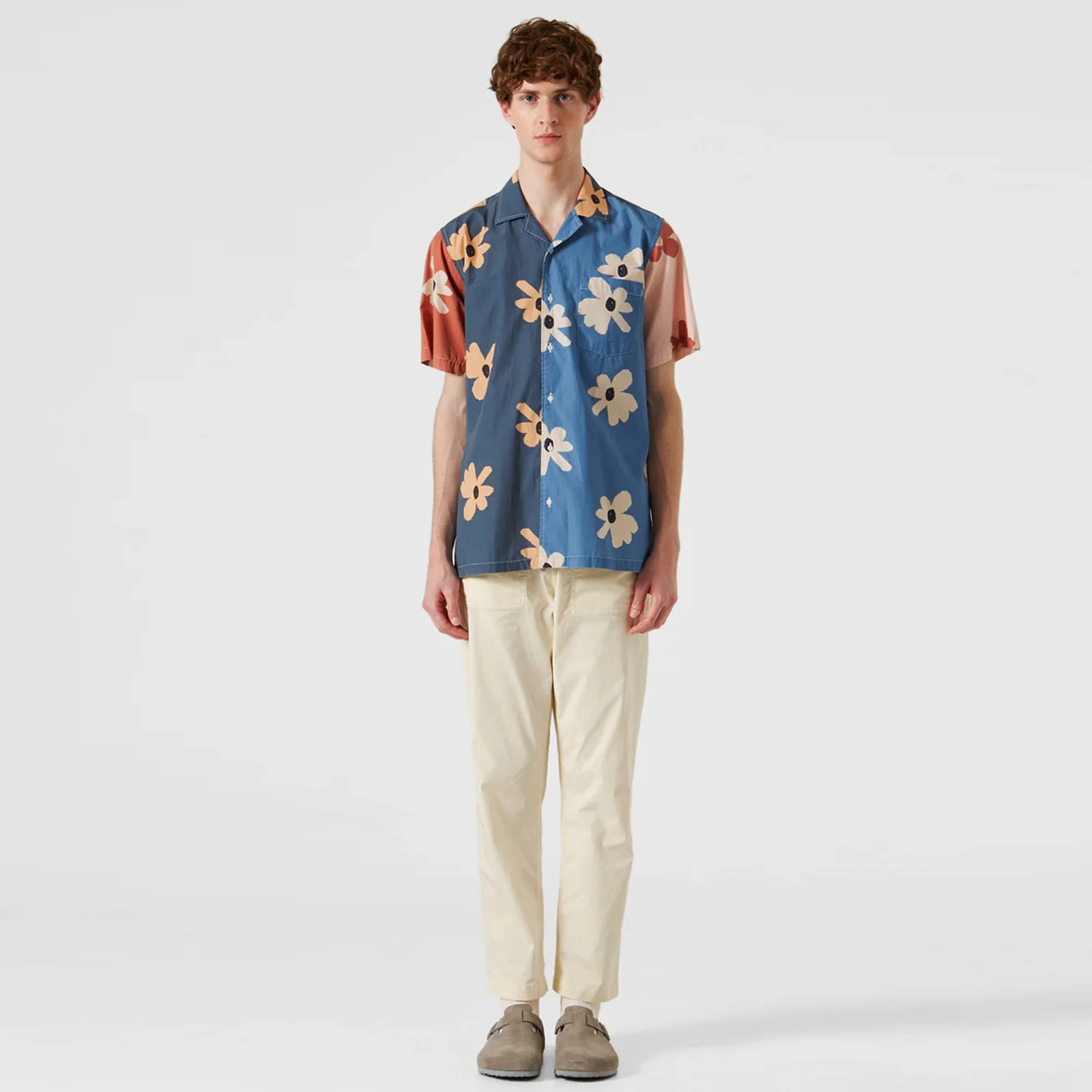 Patchwork Shirt colour block navy - Image 2