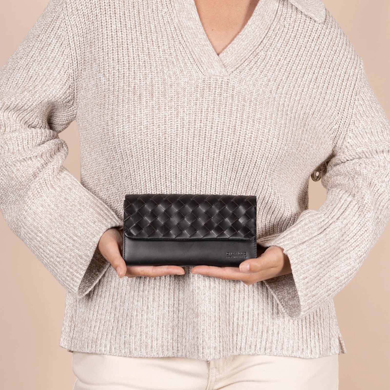 Pau's Pouch Woven Classic Leather Wallet black - Image 5