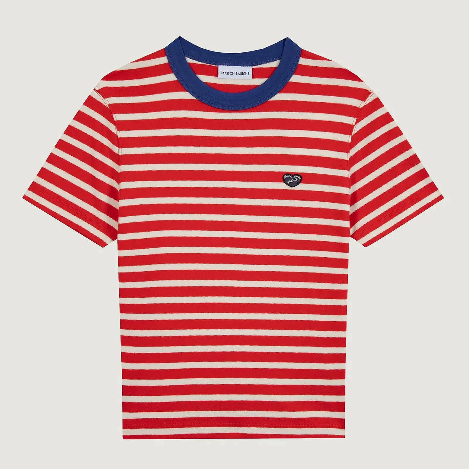 Pers Mini Patch Coeur/GOTS T-Shirt ivory/poppy