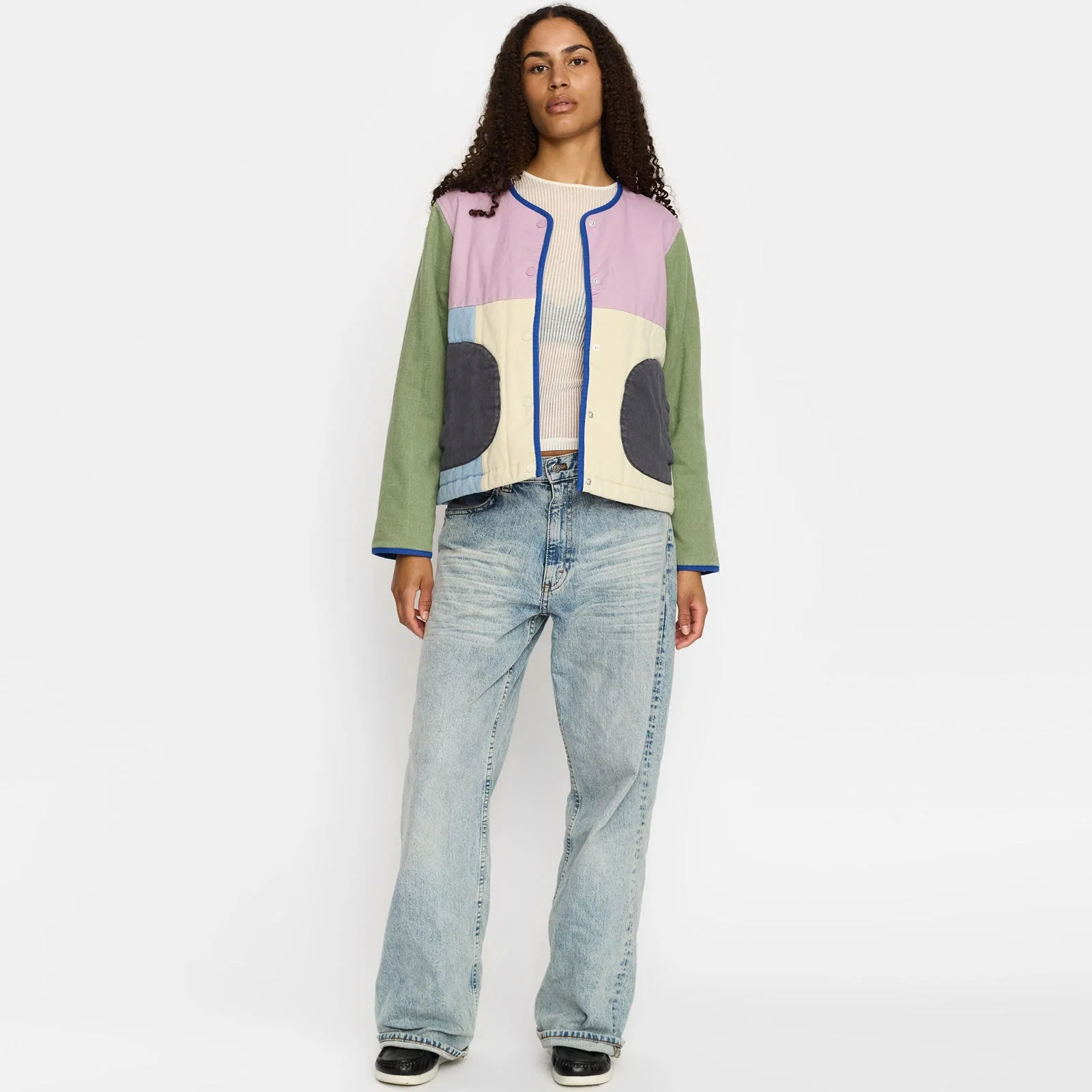 Quilted Block Jacket light purple - Image 3