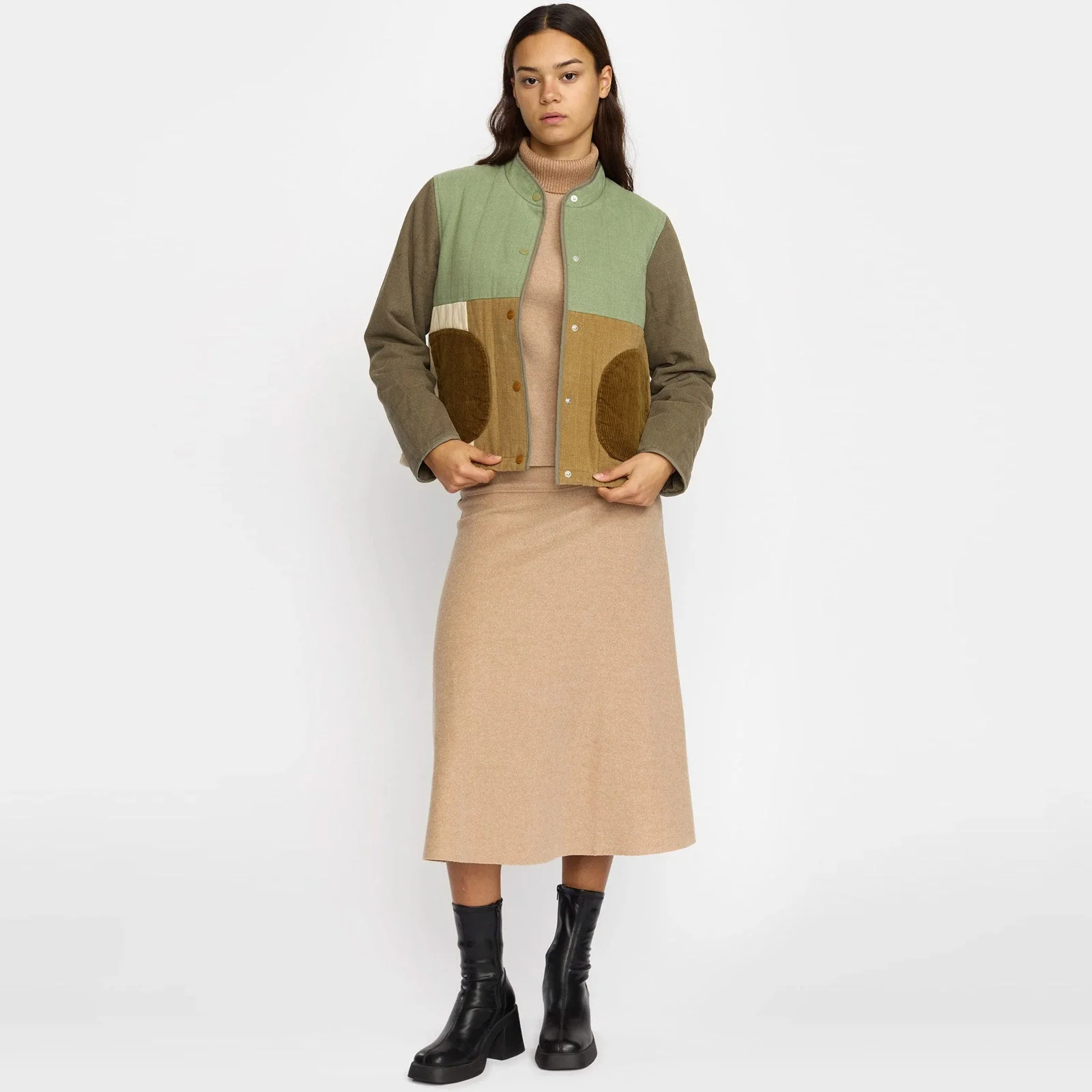 Quilted Patchwork Jacket army - Image 3