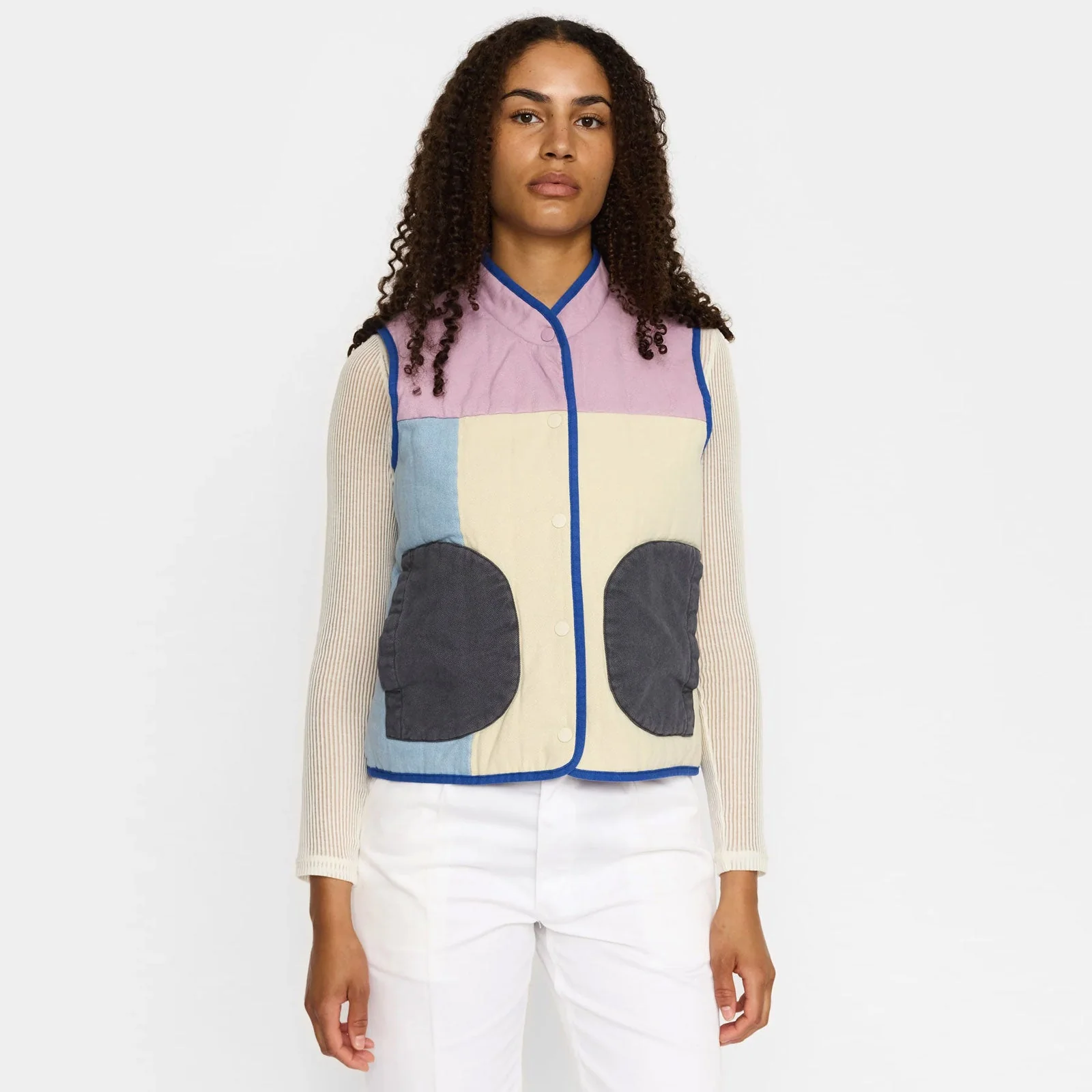 Quilted Patchwork Vest light purple