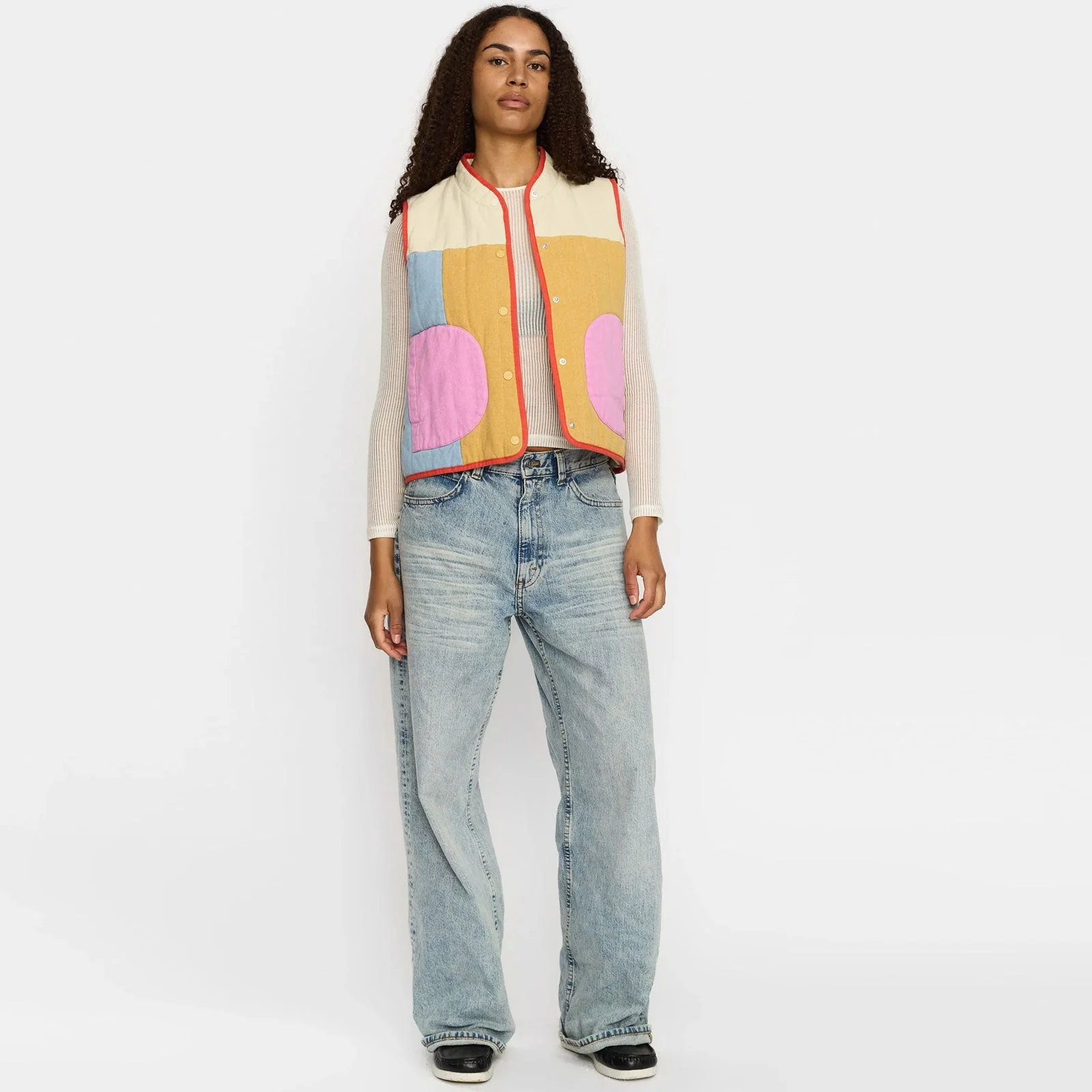 Quilted Patchwork Vest offwhite - Image 3