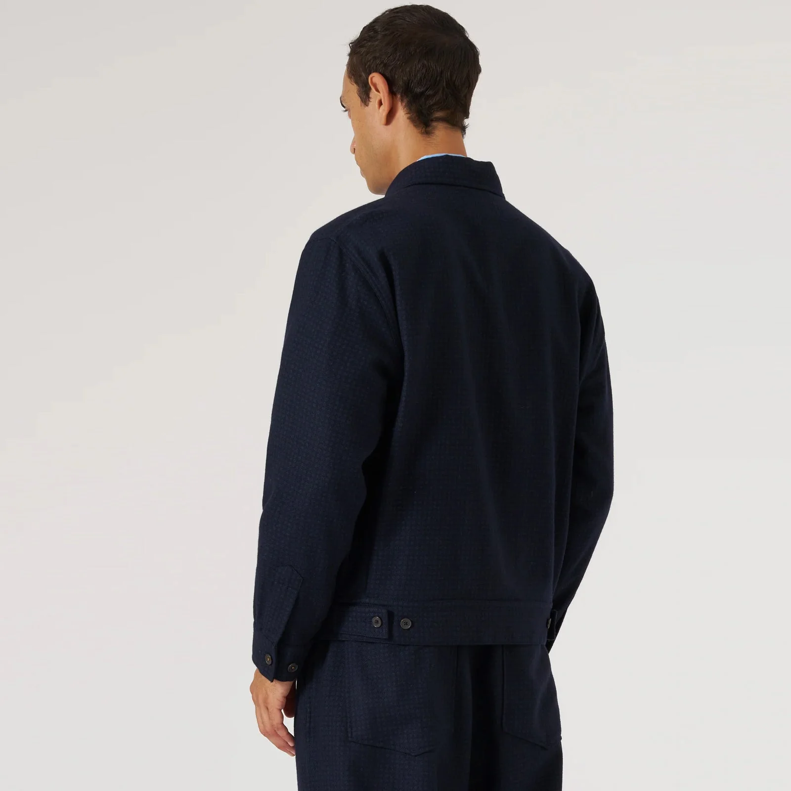 Rose Bowl Dot Print Flannel Jacket navy - Image 2