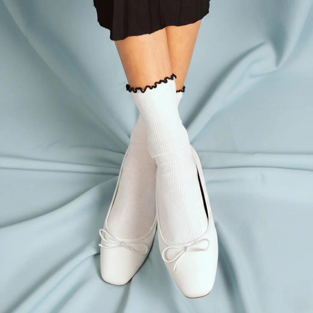 Ruffles Organic Cotton Socks black - Image 2