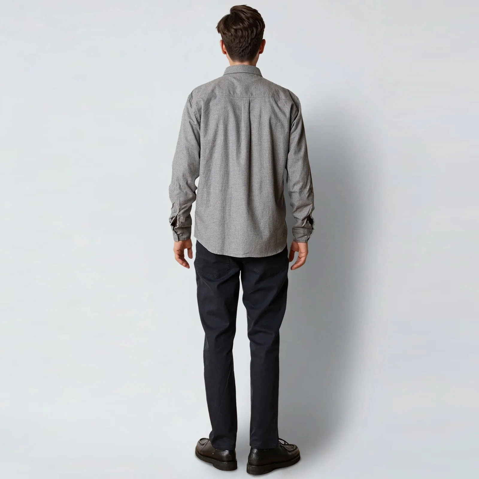 Russel Flannel Shirt dark grey melange - Image 2