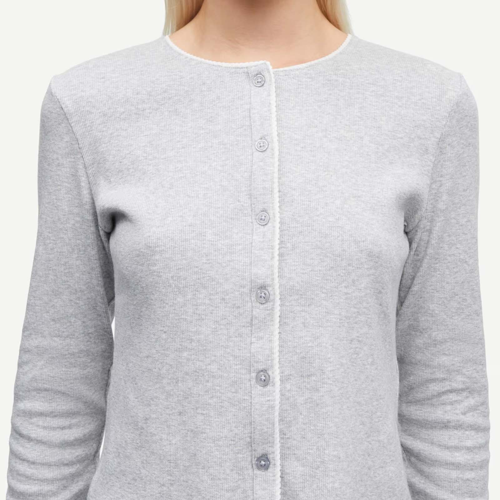 Sajune LS Cardigan 7542 light grey mel - Image 5