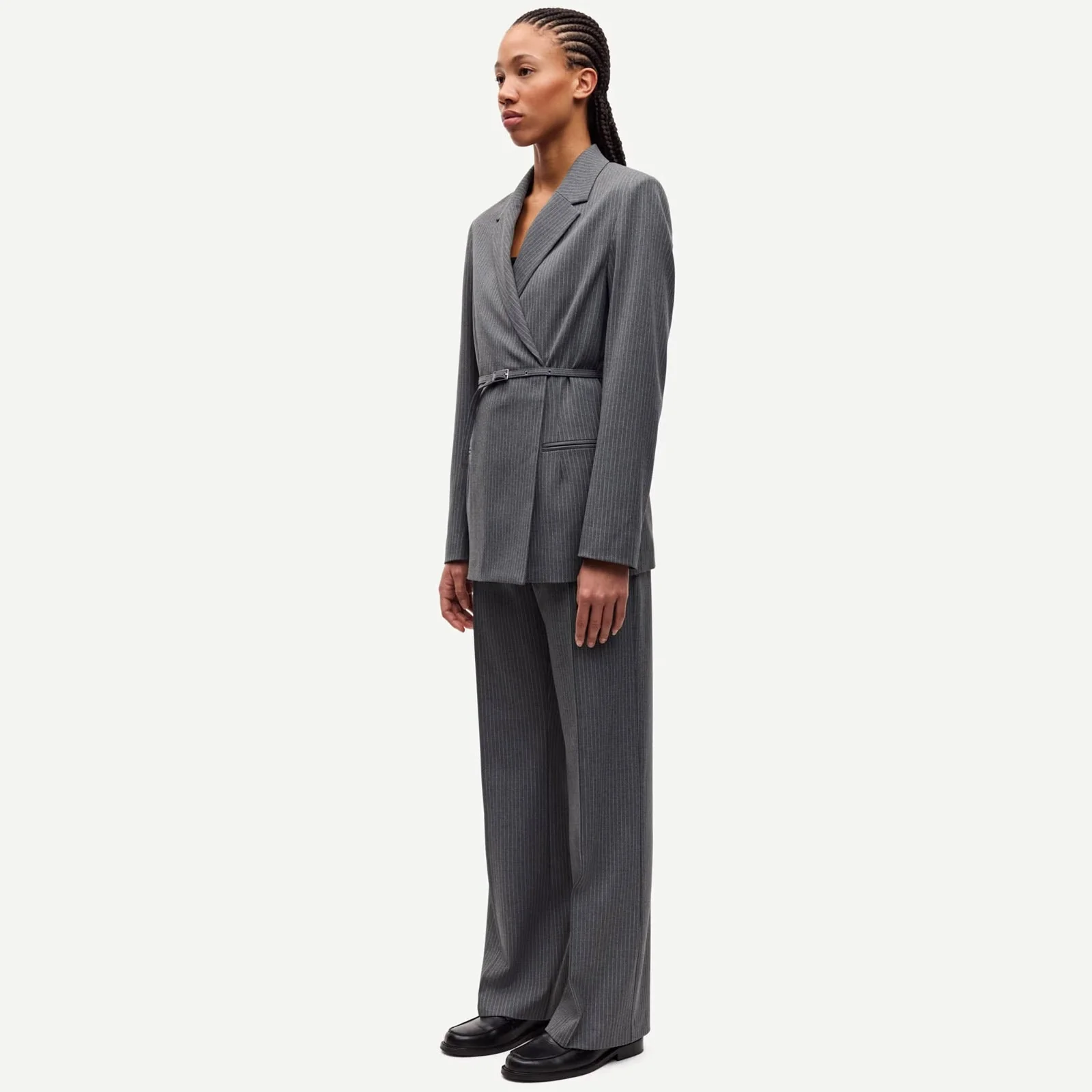 Salot Trousers 15496 dark gull grey pinstripe - Image 3