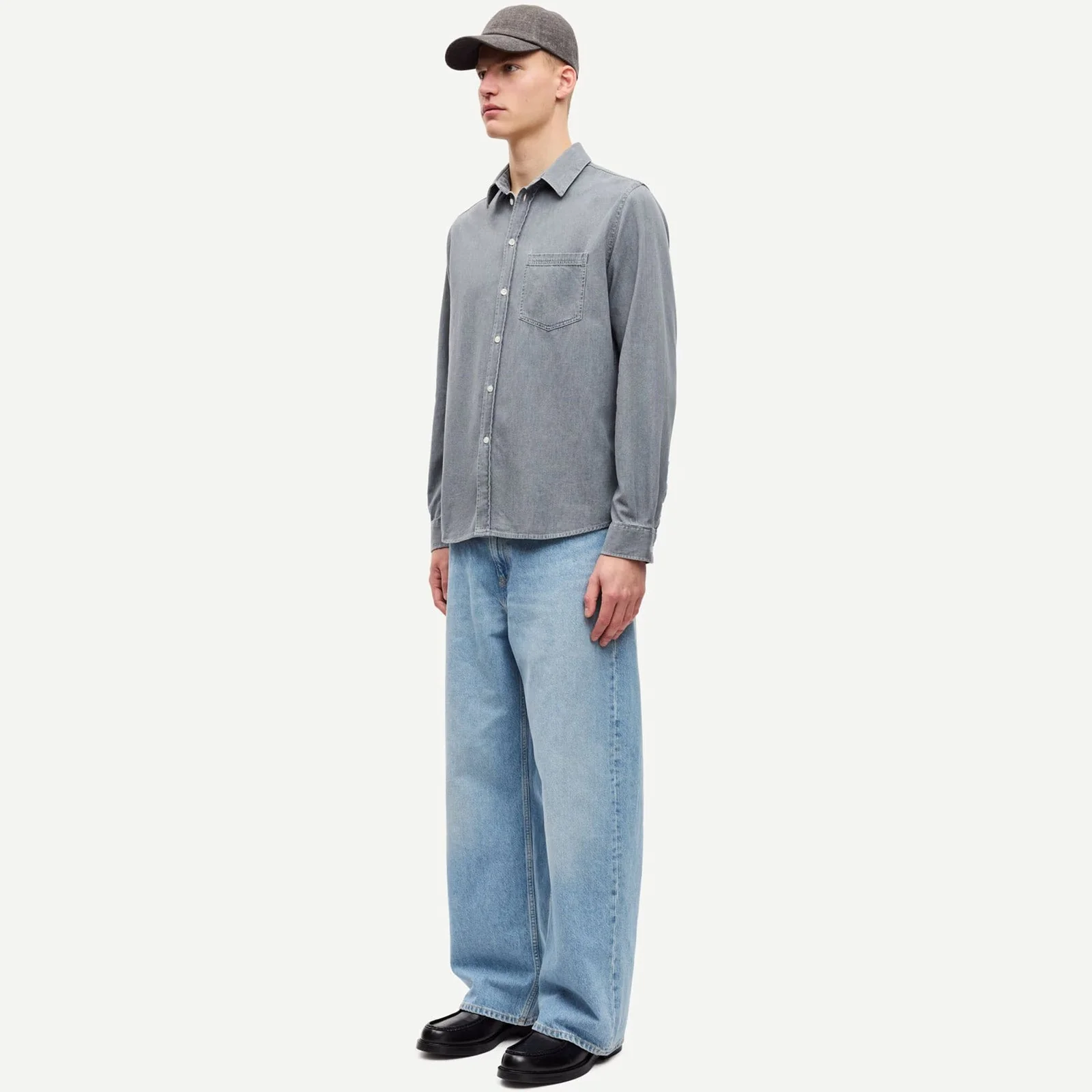 Saryan P Shirt 15248 light grey chambray - Image 4