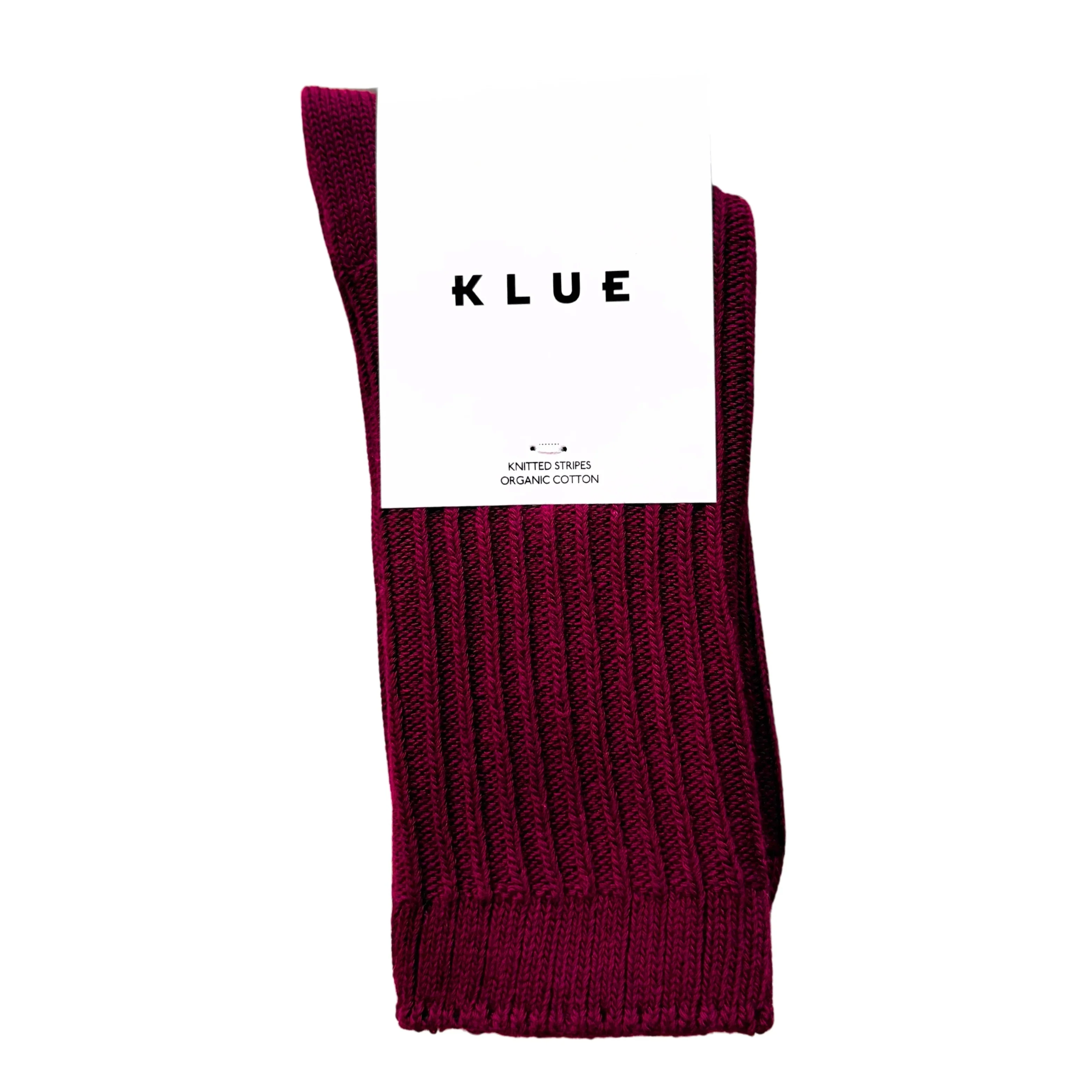 Solid Knitted Stripes Socks burgundy