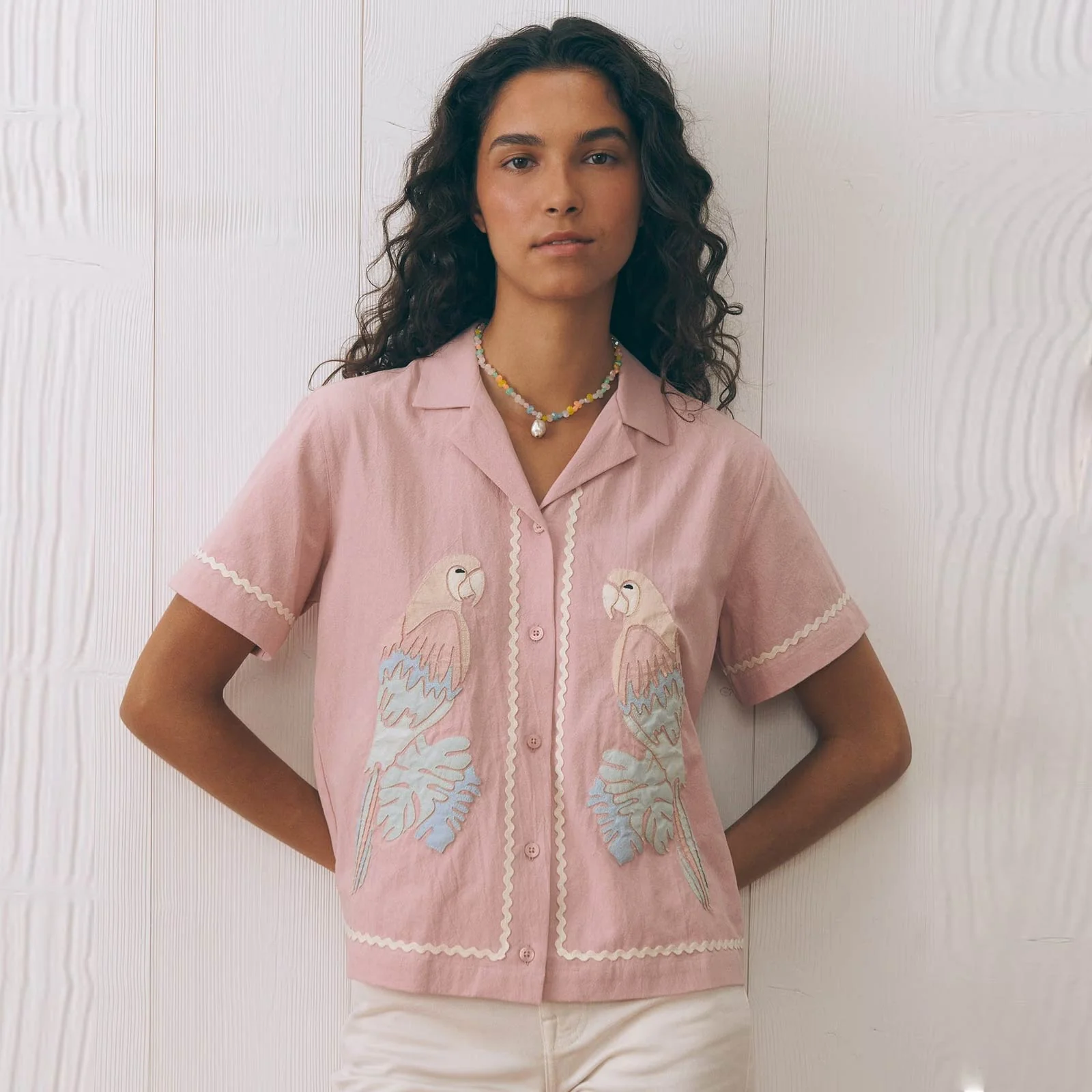 Souchier Parrots Blouse english pink