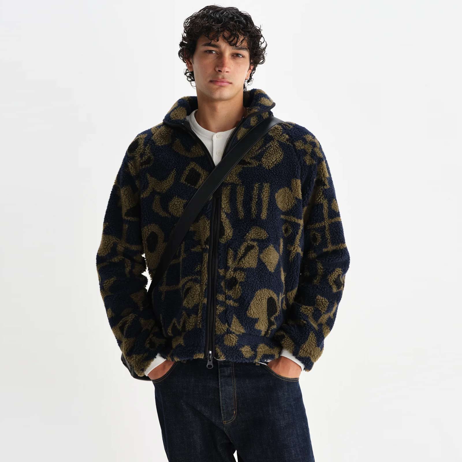 Tate Fleece Shapes Borg navy/khaki