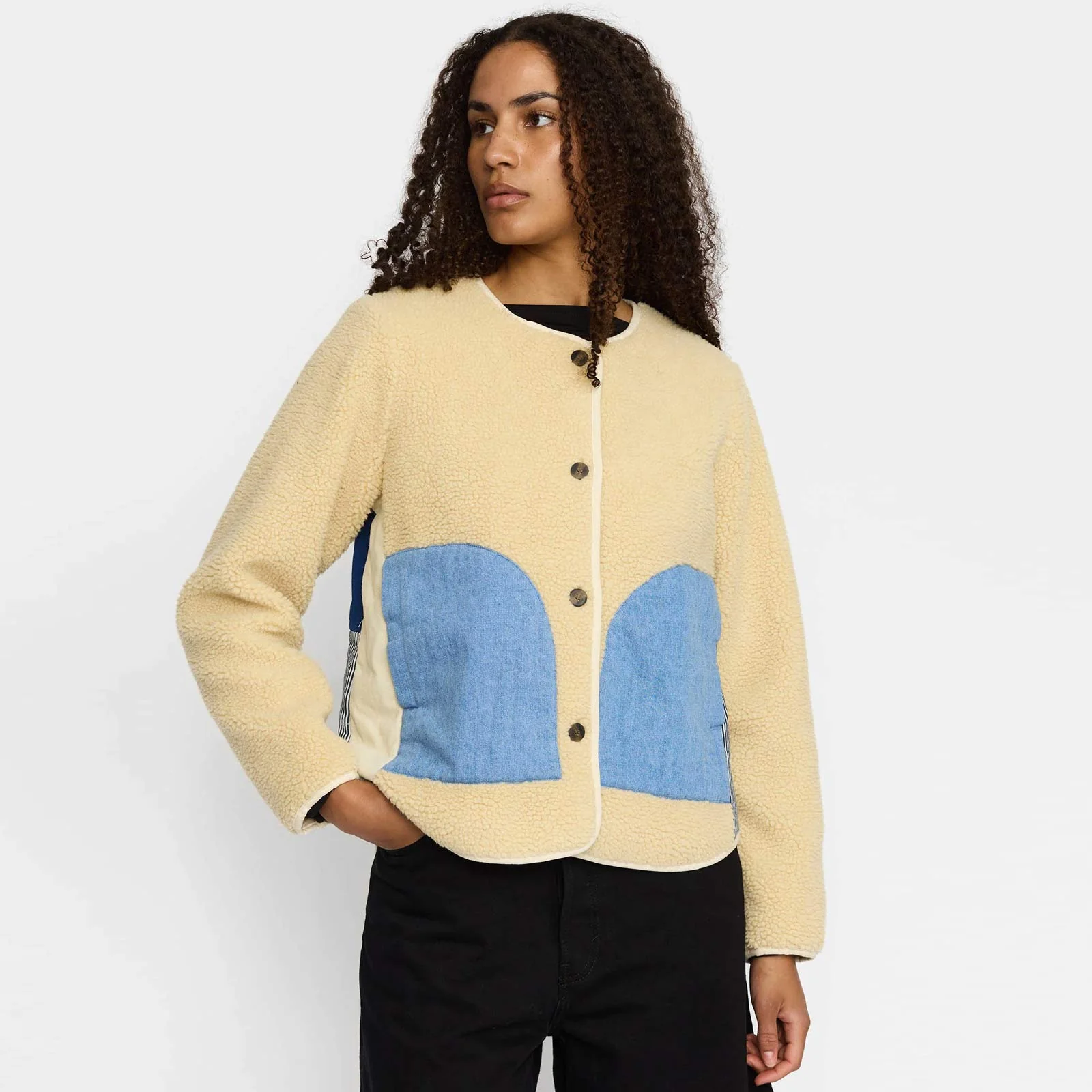 Teddy Block Jacket offwhite