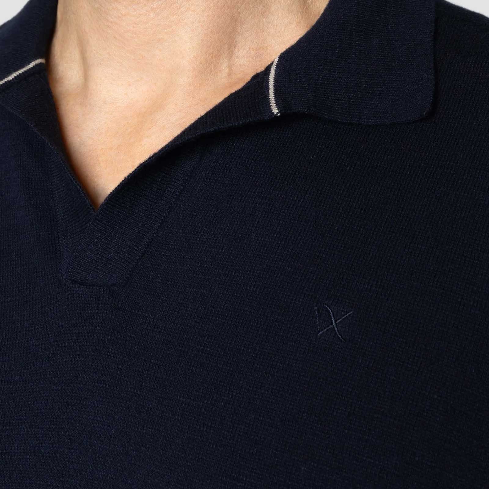 Thomas Knitted Polo T-Shirt navy - Image 4