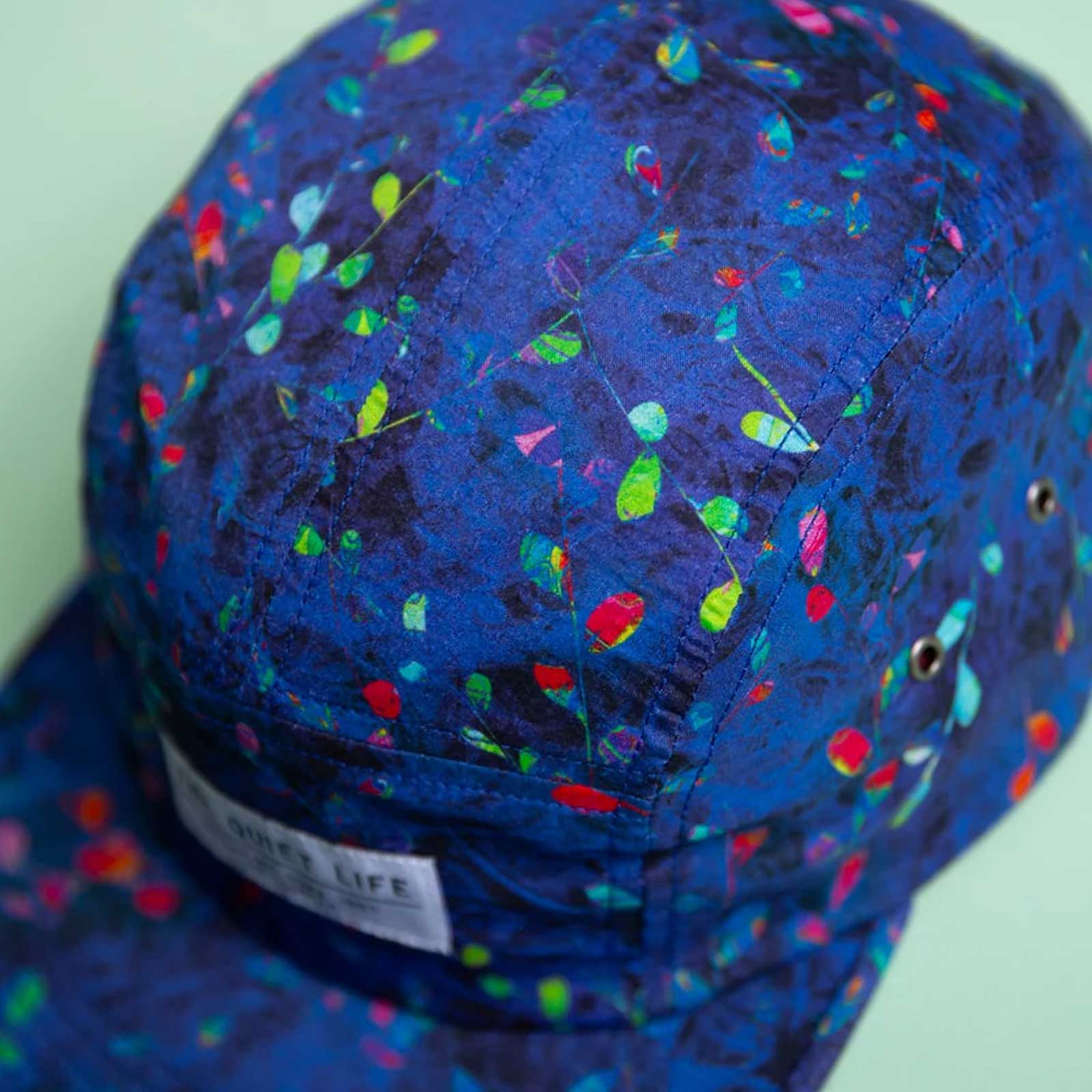 TQL Midnight Floral 5 Panel Camper Hat blue foral - Image 3