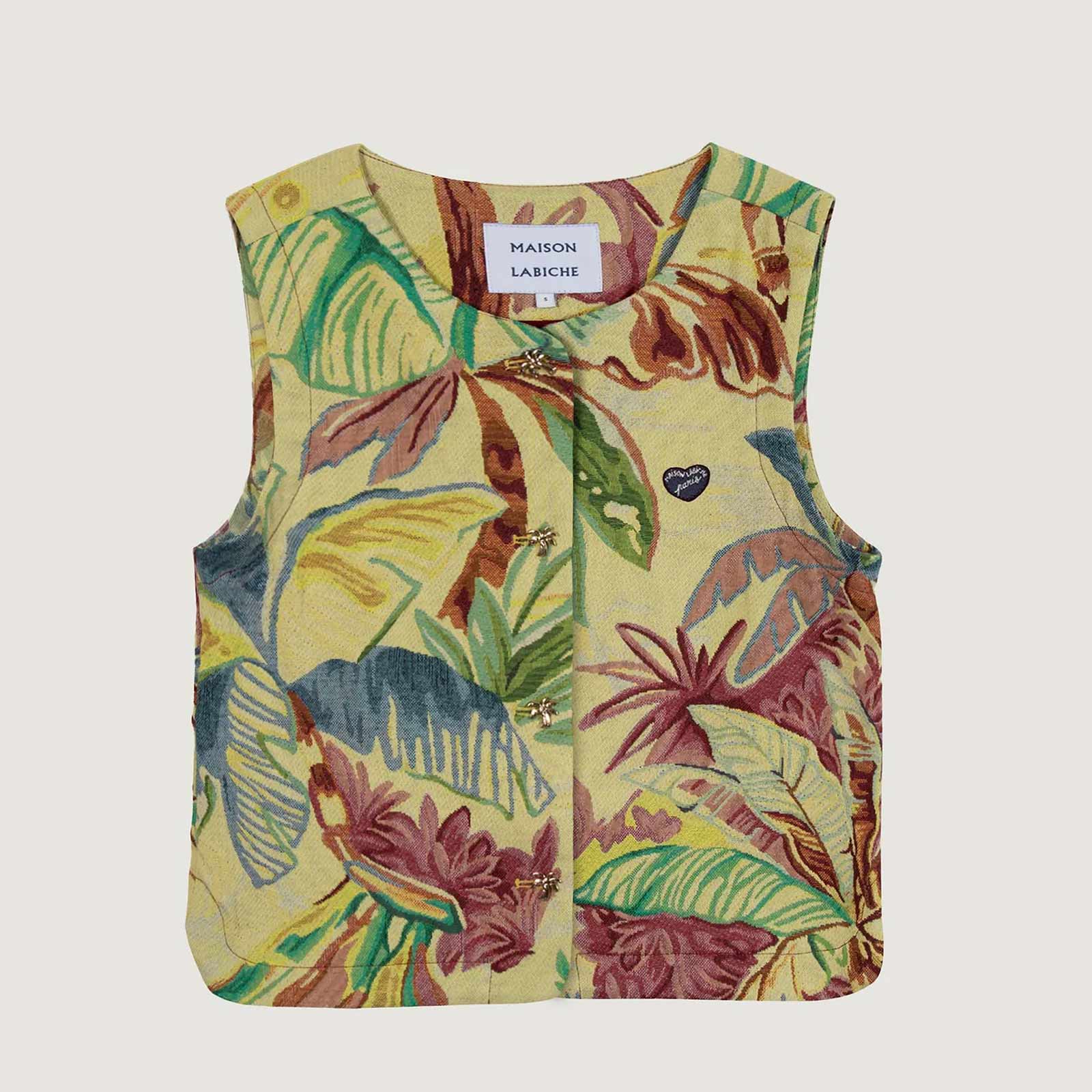 Valhubert Sleeveless Jacket palm tree jacquard - Image 3