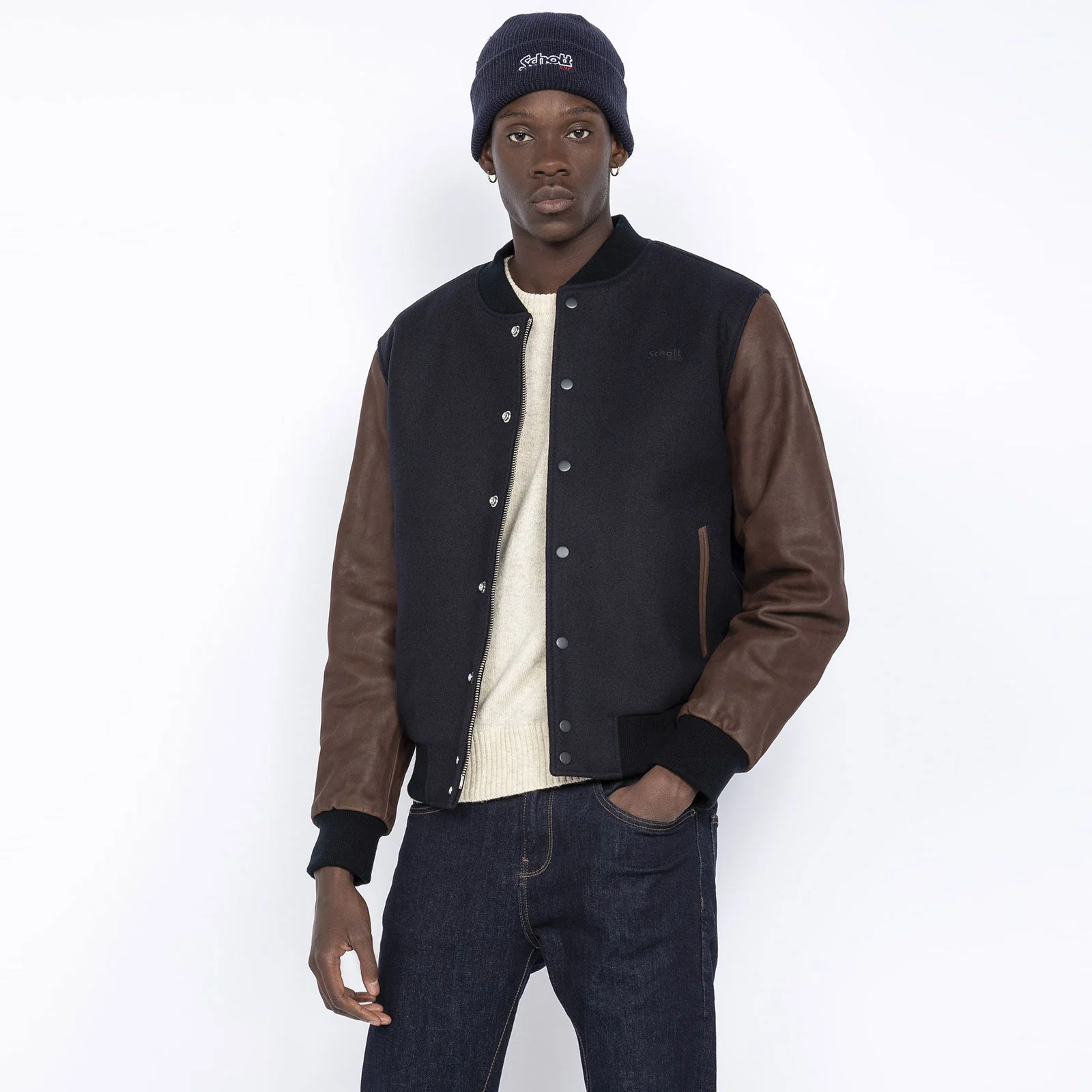 Varsity Jacket LCUSA navy/brown - Image 3