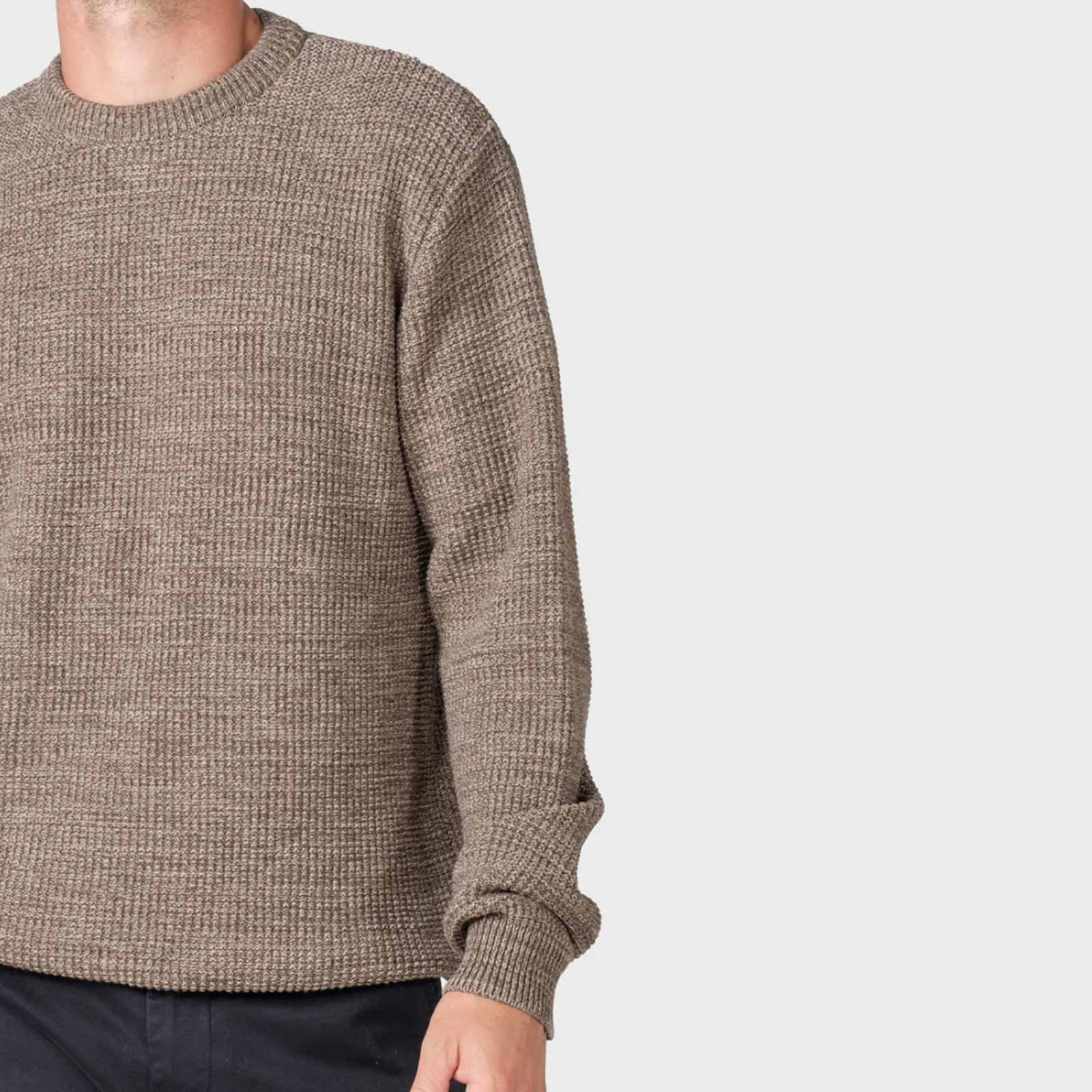 Victor Cotton Knit Jumper taupe/sand - Image 3
