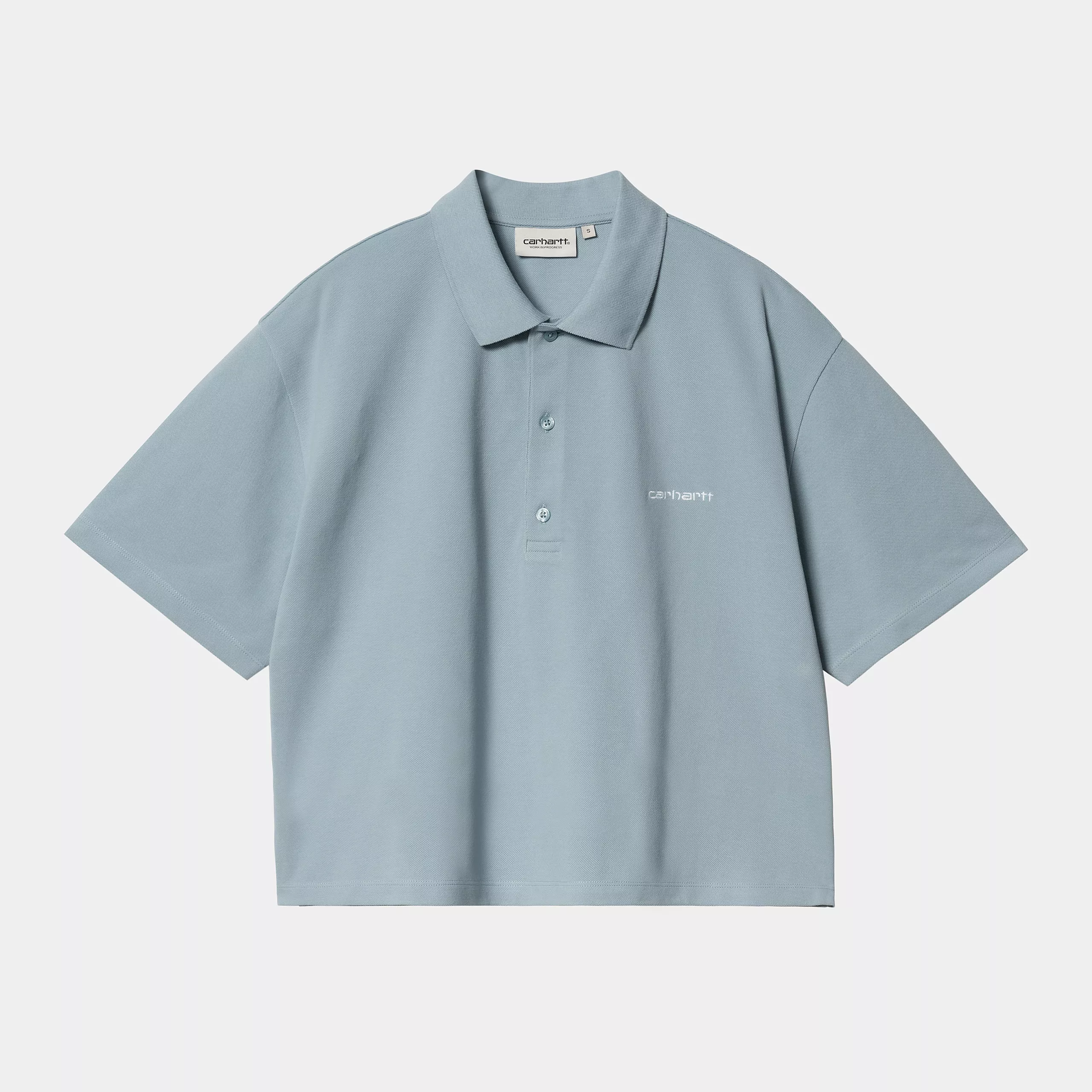 W' S/S Carhartt Script Polo frosted blue