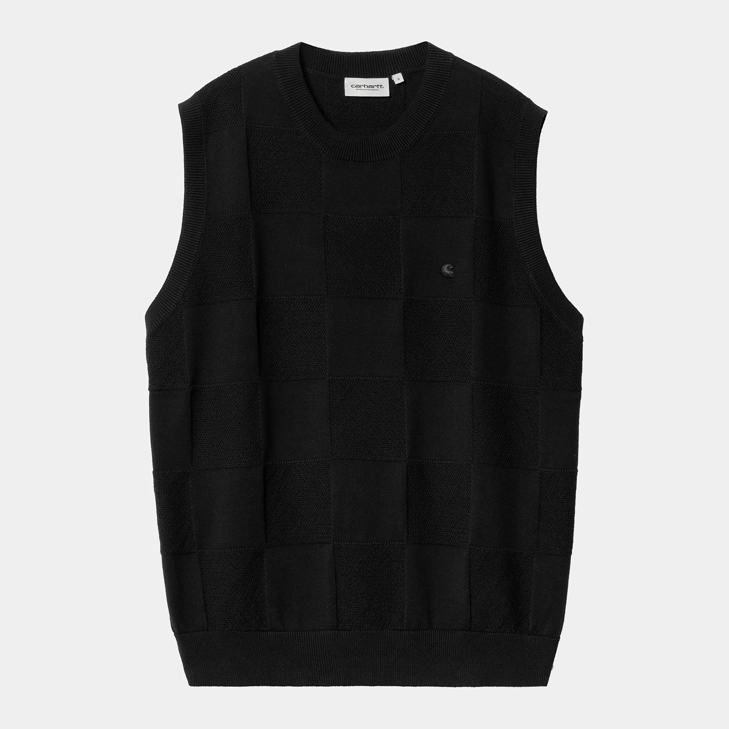 W'Checker Vest Sweater black