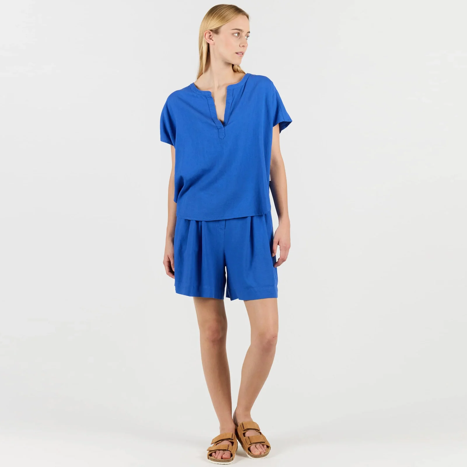 WeBea Linen Shirt royal blue - Image 3