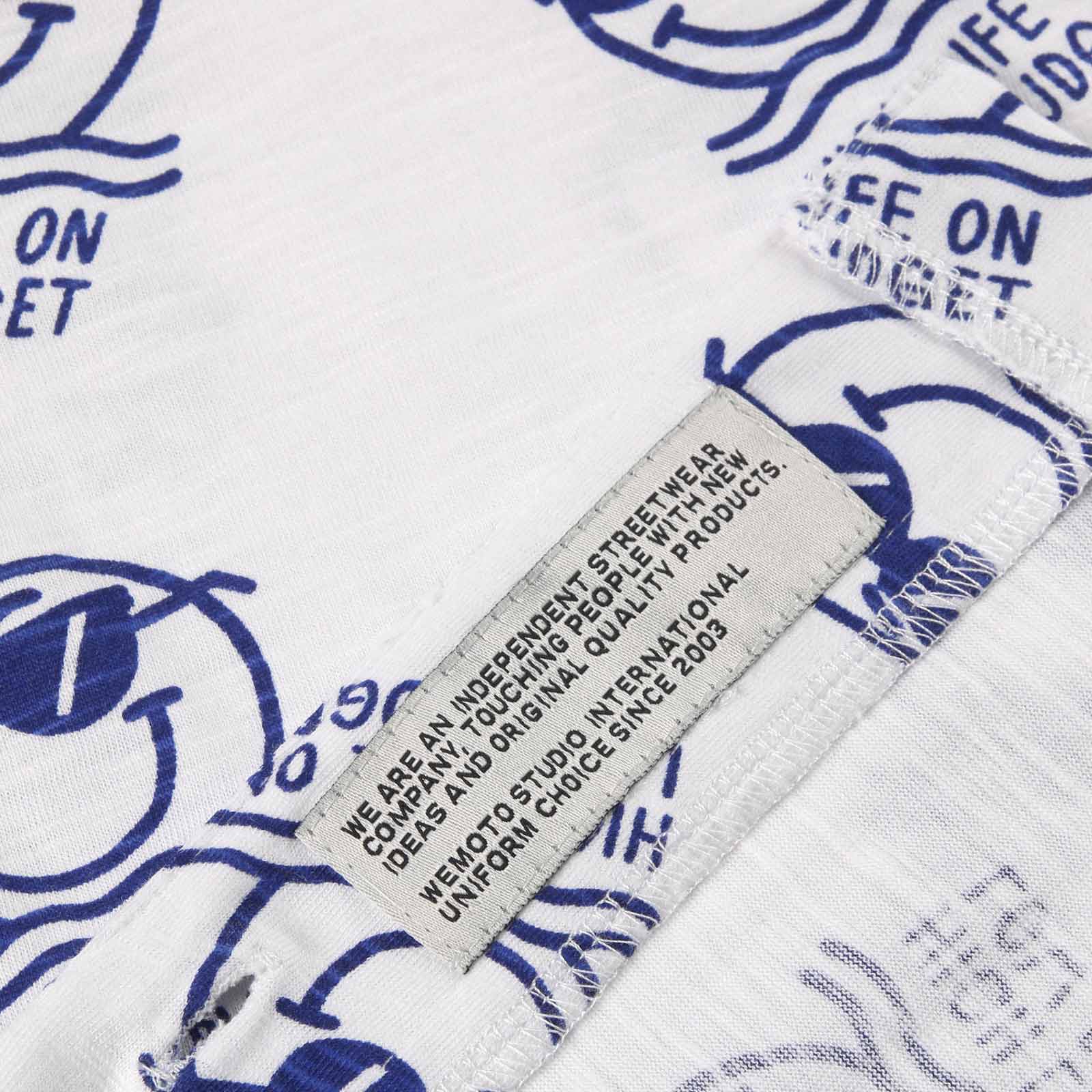 WePeer Short Sleeve Shirt white-royal blue - Image 4