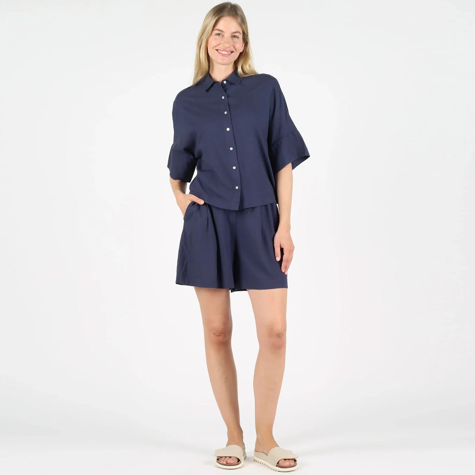 WeSara Linen Shirt dark navy - Image 3