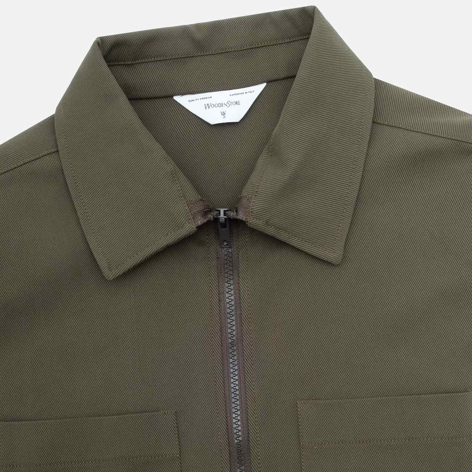 Zip Shirt verde vy - Image 3